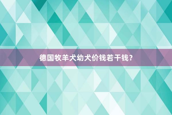 德国牧羊犬幼犬价钱若干钱？
